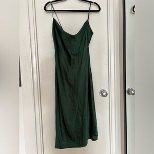 Lovely Day Elegant Forest Green Cowl Neck Midi Dress